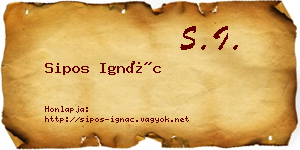 Sipos Ignác névjegykártya