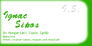 ignac sipos business card