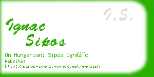 ignac sipos business card